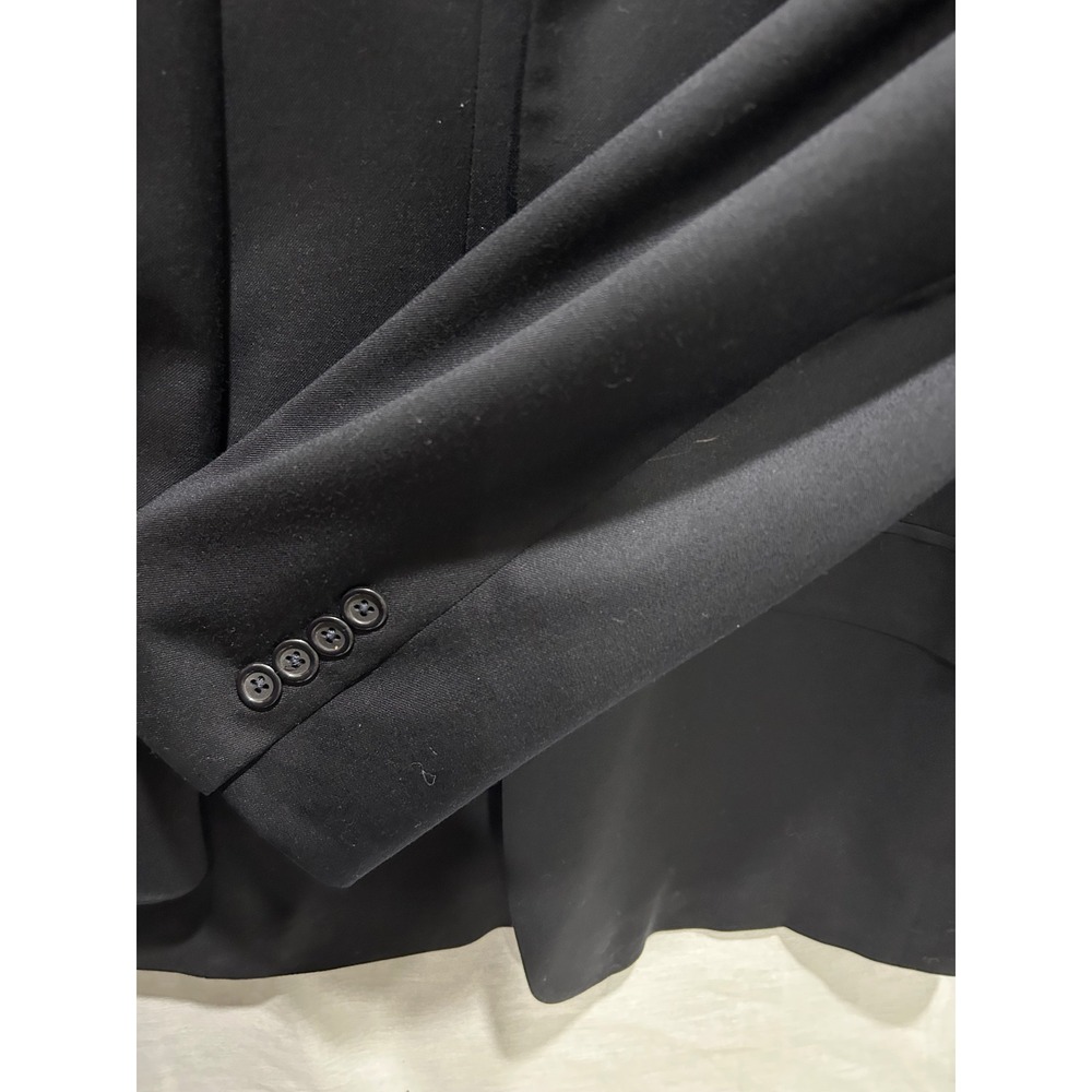 Stafford Mens 44L Black Wool Blend Blazer Sport Coat‎ Business Formal - Picture 4 of 5